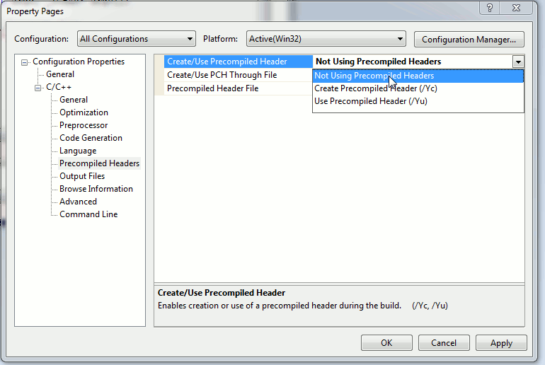 vs2005 pch4